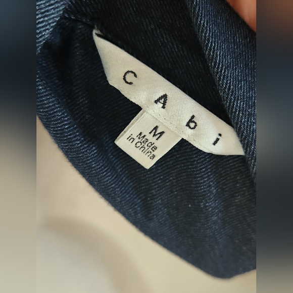 CAbi Utility Travel Blue Dark ChambrayButton Down Shacket Jacket Size M - Picture 7 of 8